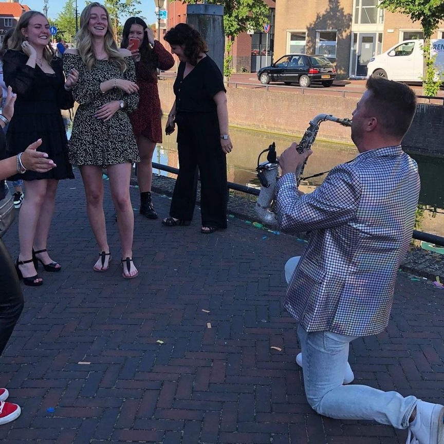 Discobus Feestje cadeau stoepfeest met strik