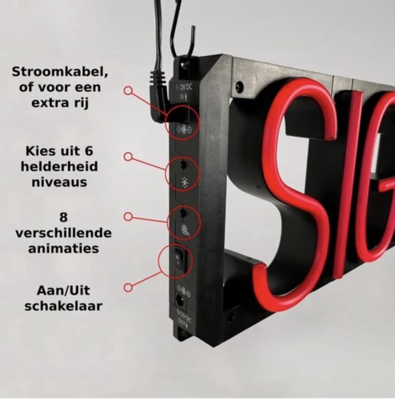 neon letters huren instellen